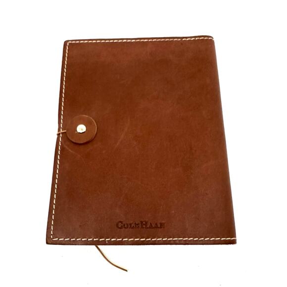 COLE HAAN Leather Photo Album Button Cord Closure Brag Book Memory Book - Picture 2 of 4